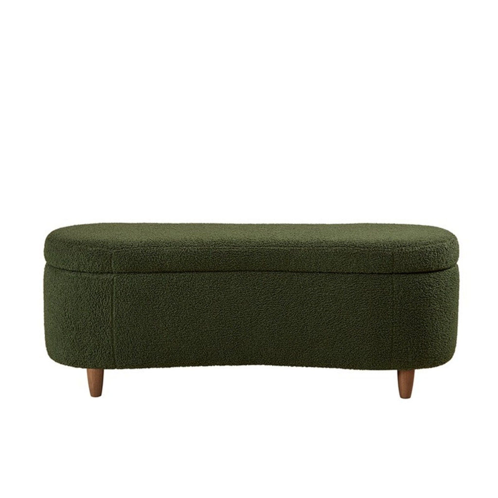 Flip Top Storage Bench with Soft Close Hinges - Light Brown, Beige, or Dark Green