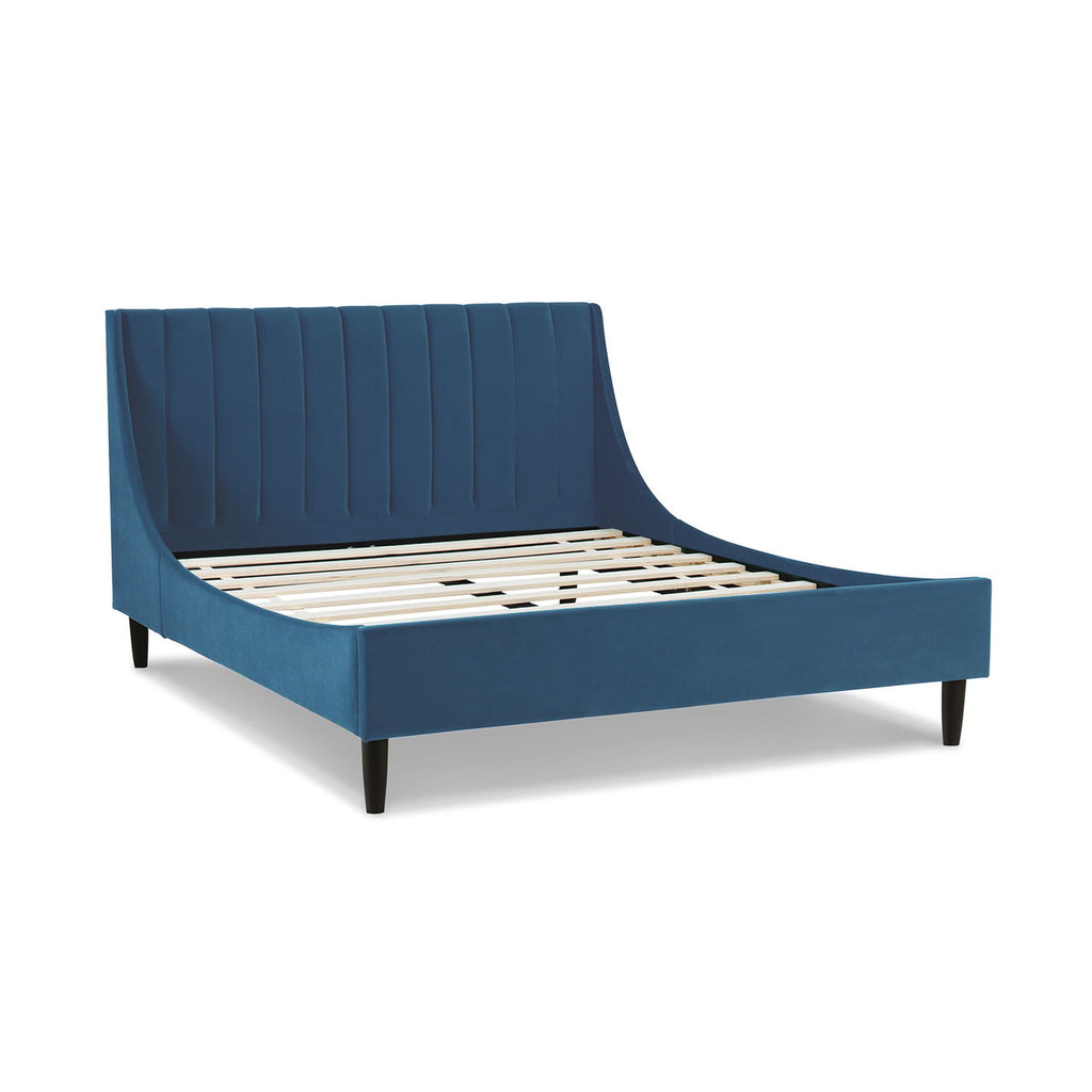 Vertical Tufted Modern Headboard Platform Bed Set with Upholstered Finish - Multiple Colors