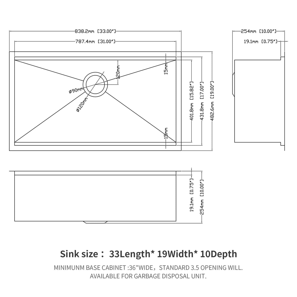Black Single Bowl Undermount Workstation Kitchen Sink with Accessories
