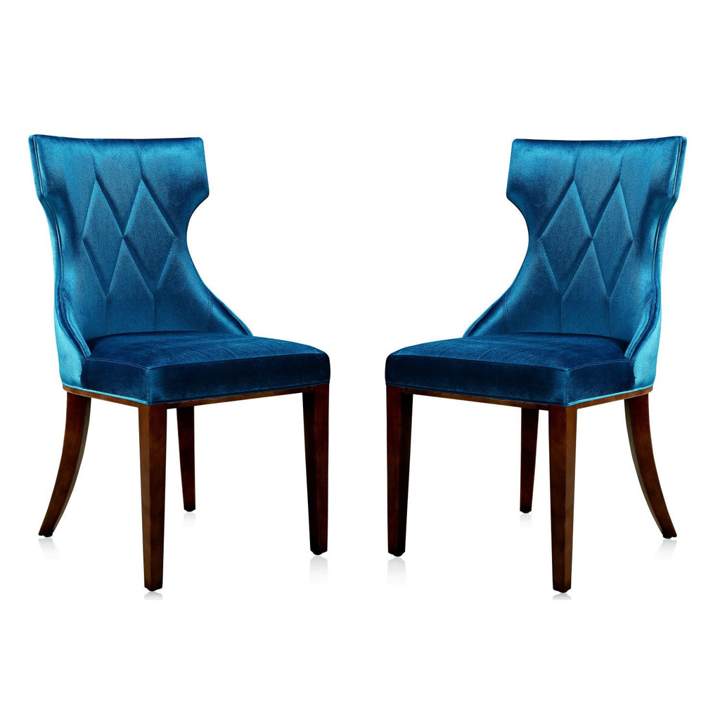 Reine Dining Chair Set of 2 with Solid Wood Frame and Classic Design - Multiple Colors