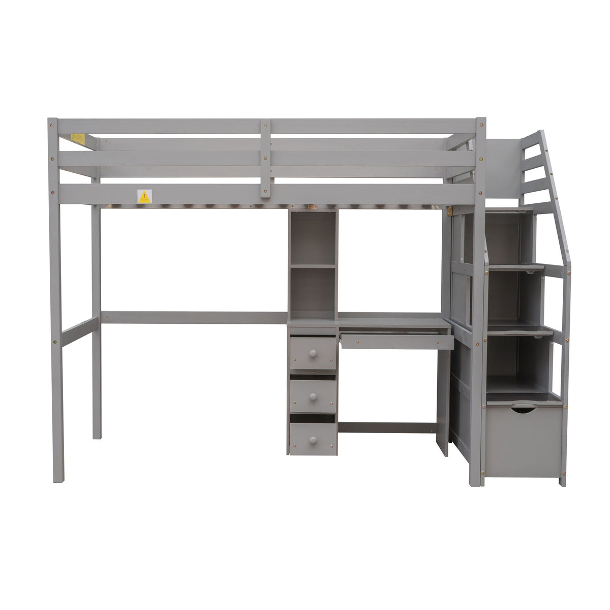 Storage Loft Bed with Stand Alone Bed and Desk - Twin Size
