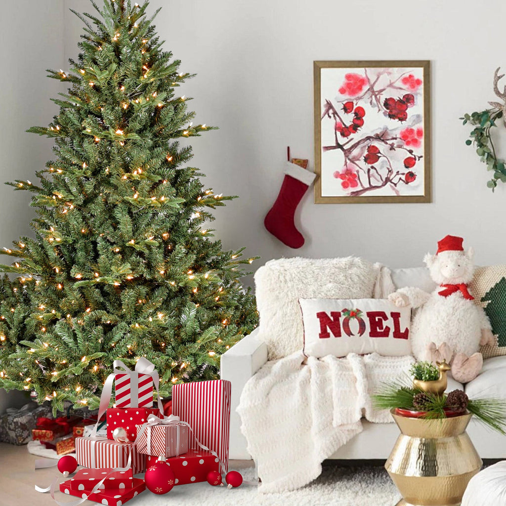 7FT Full-Shape Christmas Tree with 750 UL Lights and Metal Stand