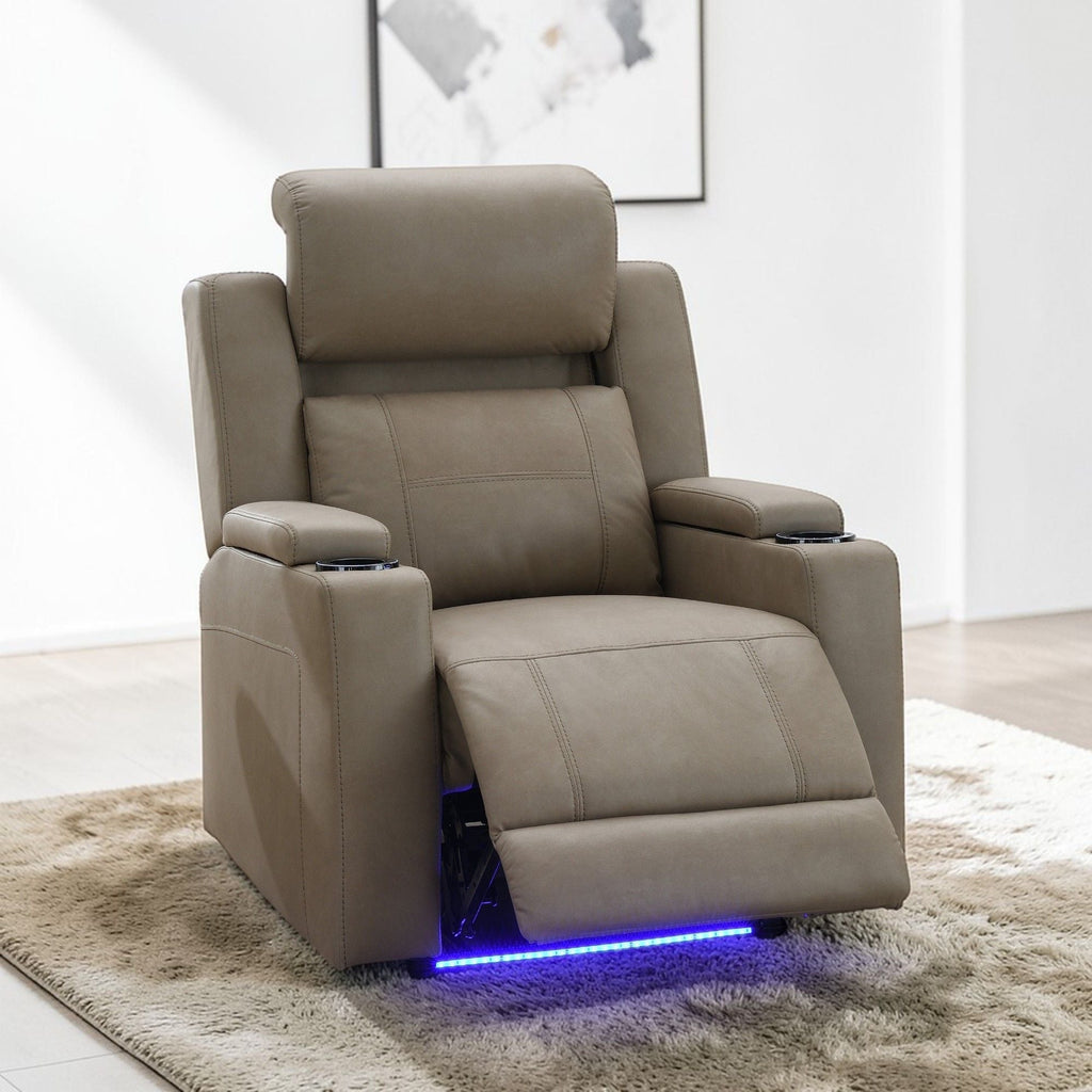 Lugo Power Motion Recliner With Cup Holder - Camel