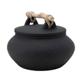 Bali Terracotta Container with Lid and Driftwood Handle