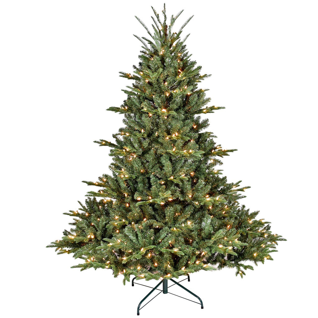 Full-Bodied Pre-Lit Evergreen Christmas Tree with 350 Warm White Lights - Green