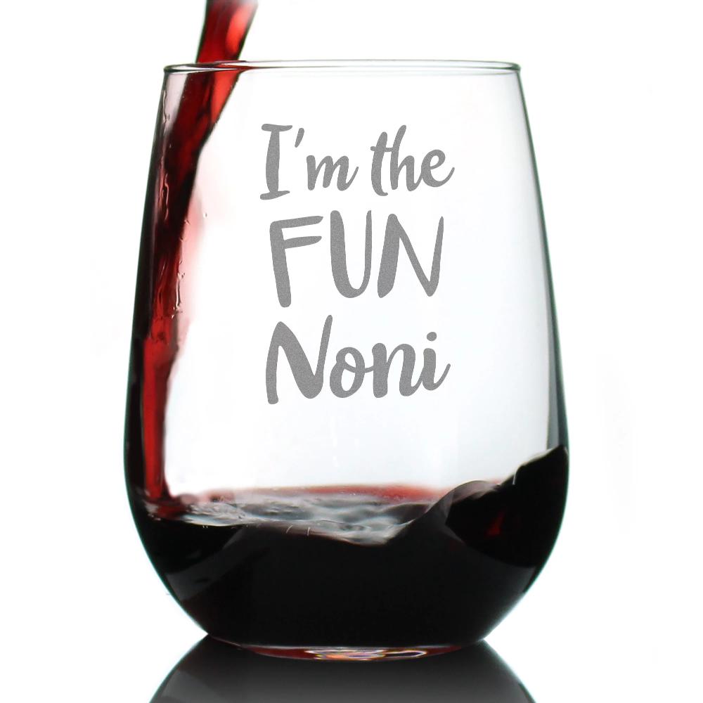 I'm the Fun Noni - 17 Ounce Stemless Wine Glass