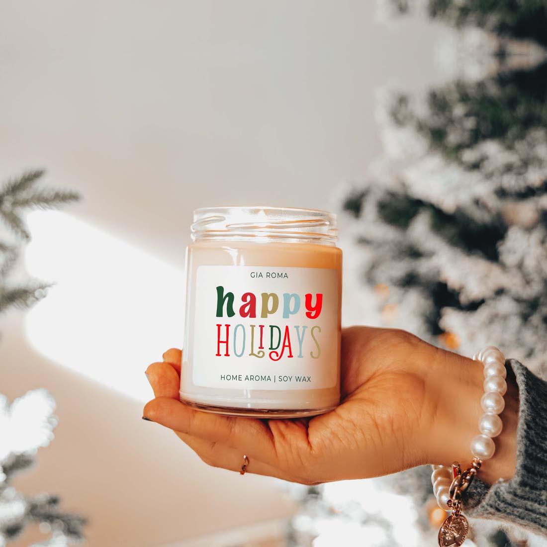 Happy Holiday Candle
