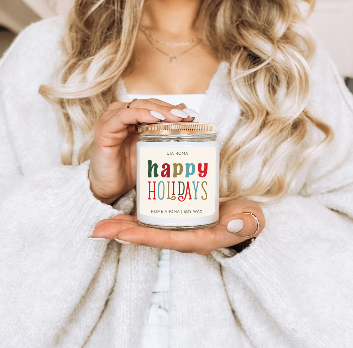 Happy Holiday Candle