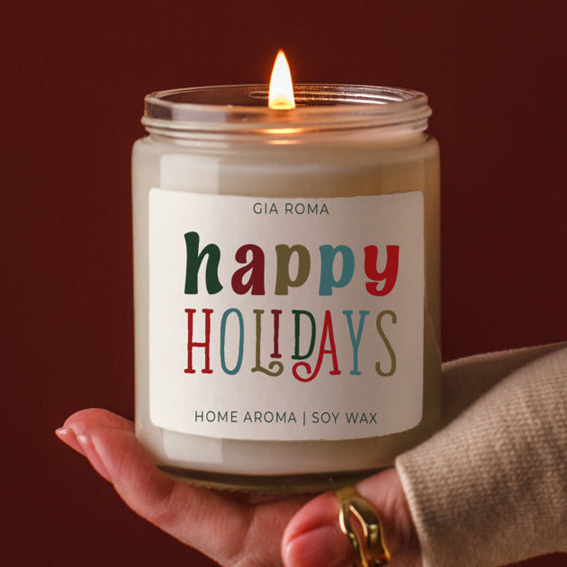 Happy Holiday Candle