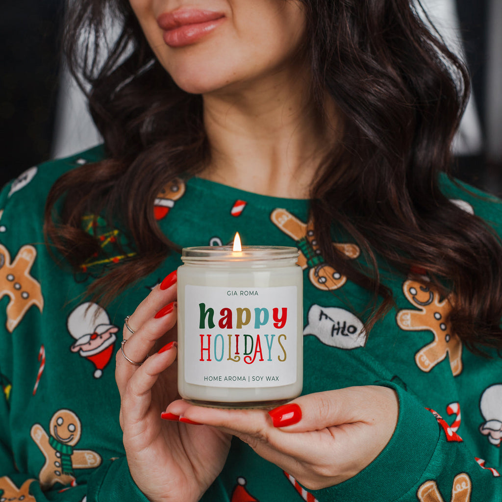 Happy Holiday Candle