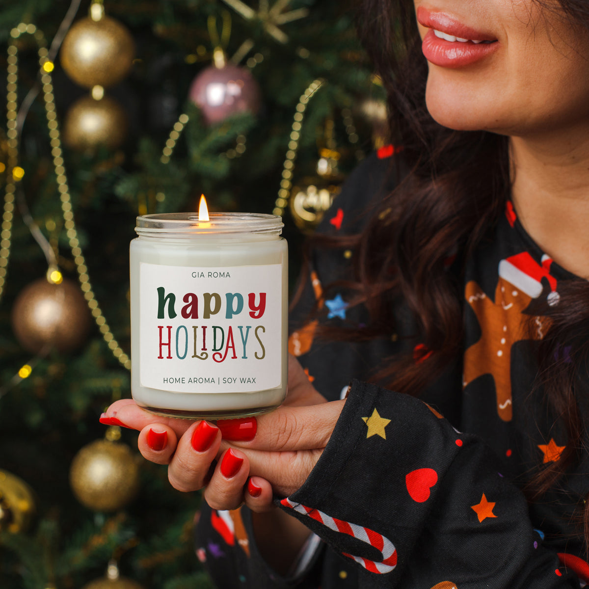 Happy Holiday Candle