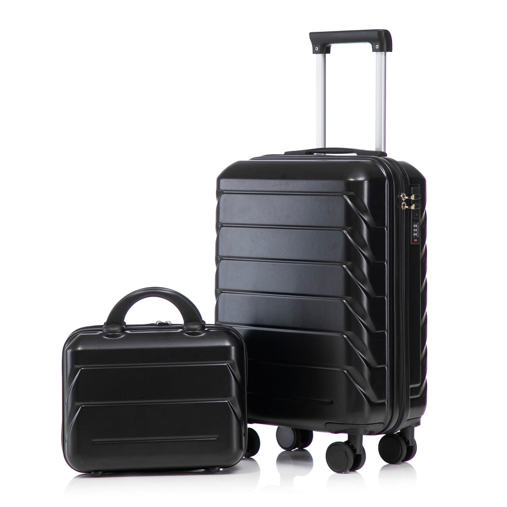 ABS Spinner Wheel Luggage Set with Combination Lock - Black