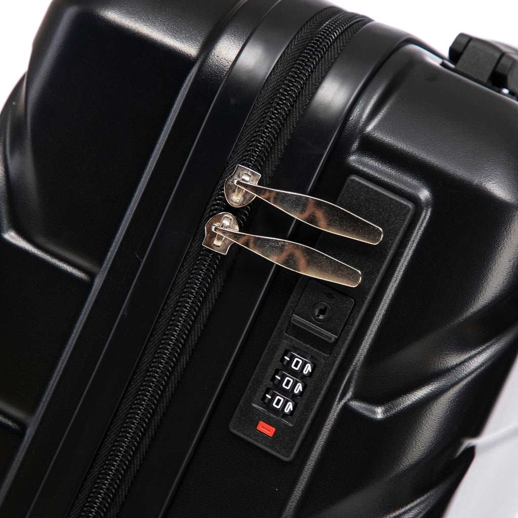 ABS Spinner Wheel Luggage Set with Combination Lock - Black