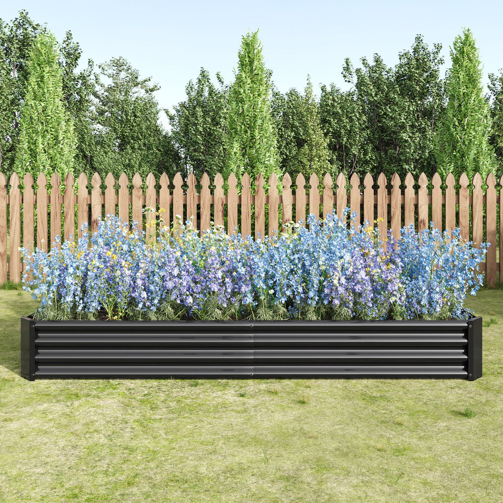 Raised Garden Bed Kit with Anti-Rust Coating - Black