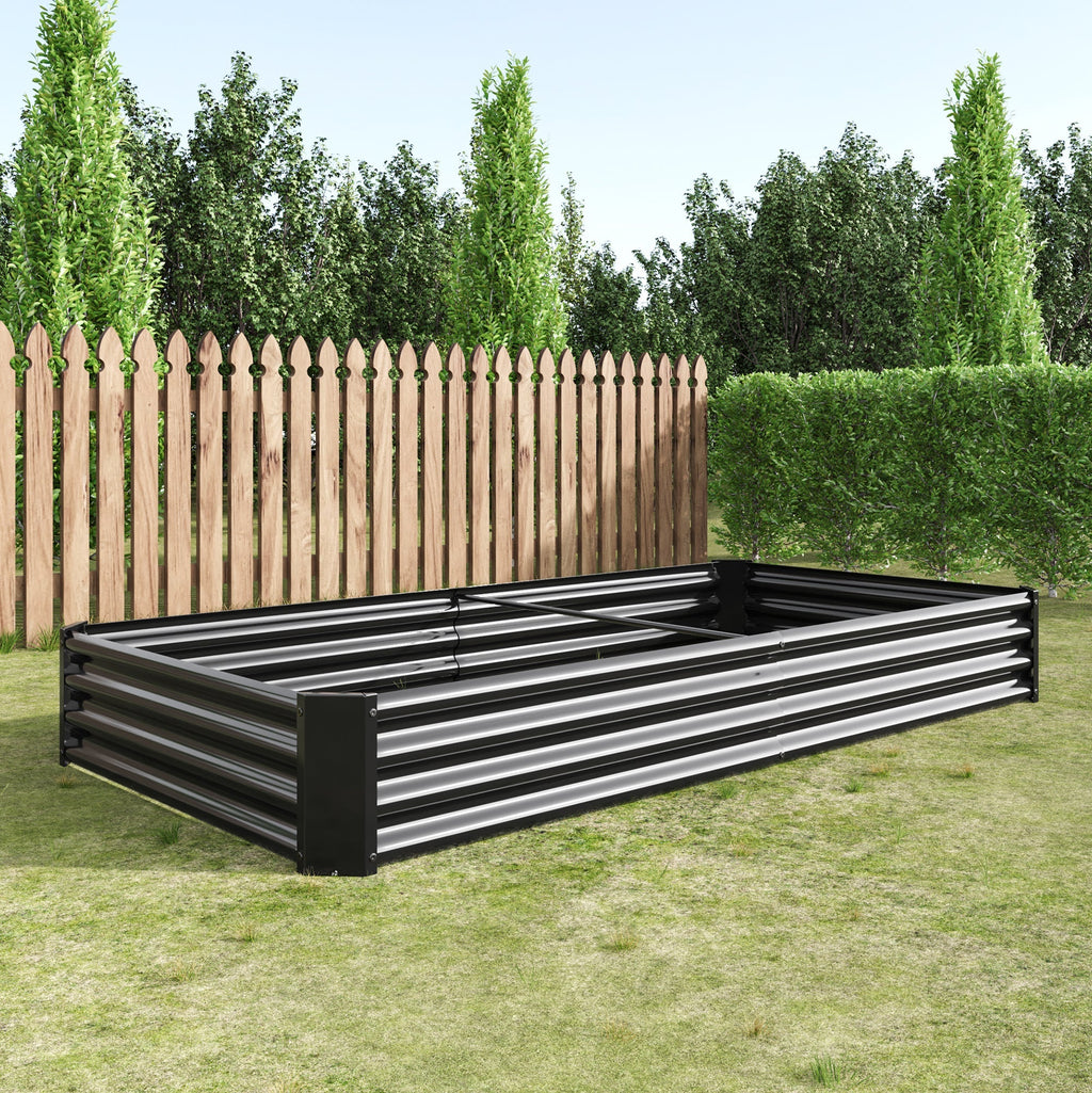 Raised Garden Bed Kit with Anti-Rust Coating - Black
