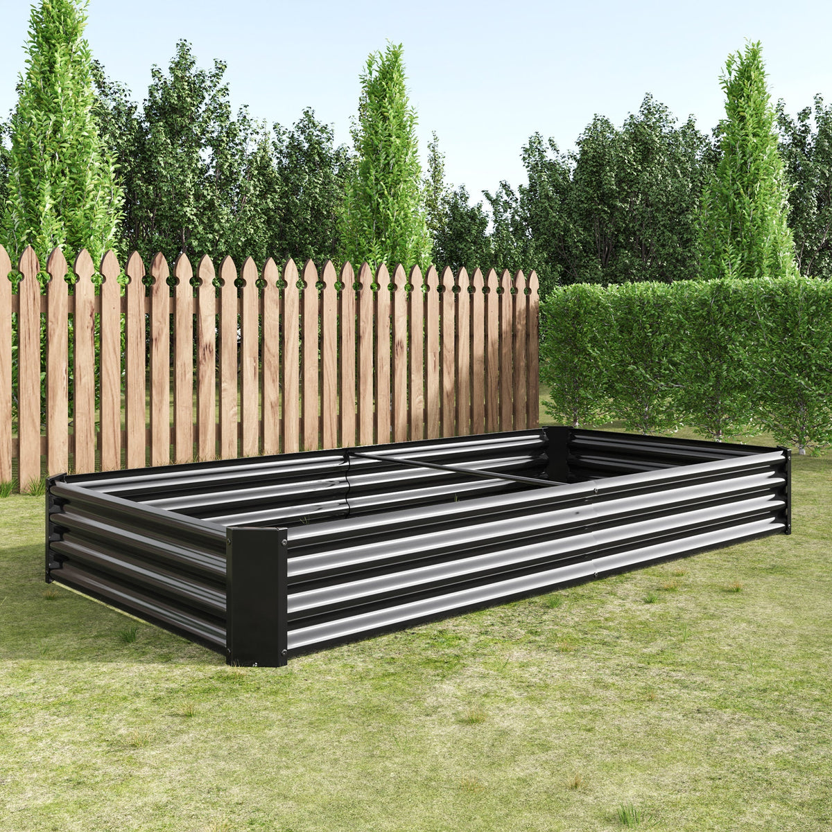 Raised Garden Bed Kit with Anti-Rust Coating - Black