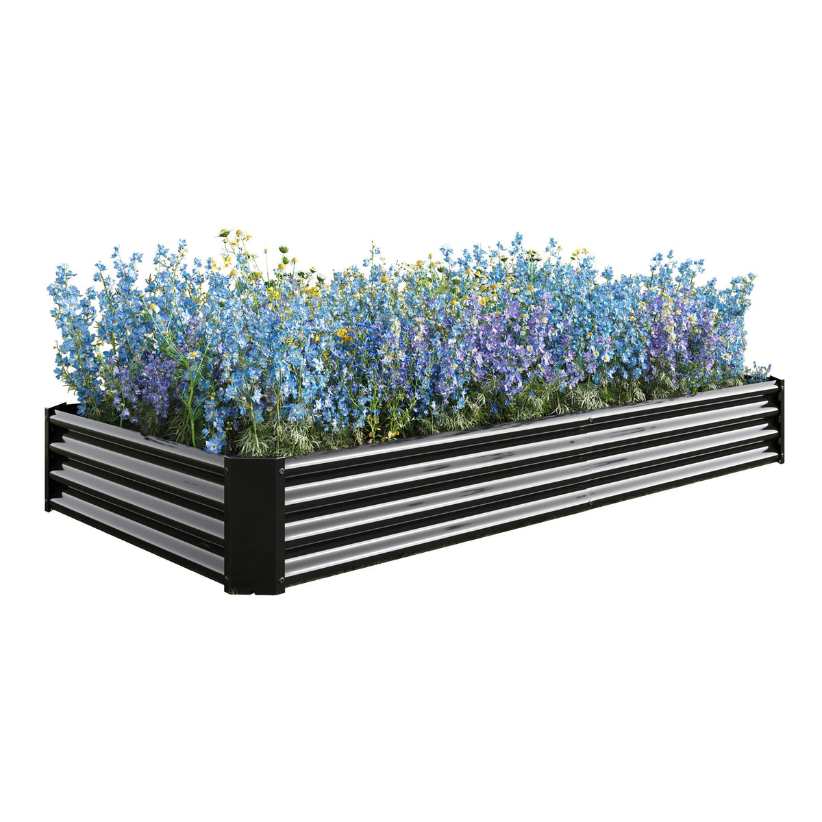 Raised Garden Bed Kit with Anti-Rust Coating - Black