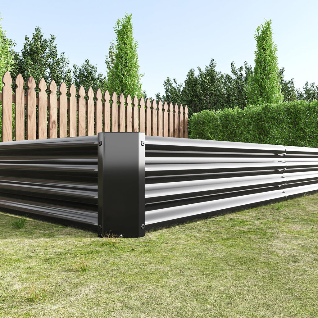 Raised Garden Bed Kit with Anti-Rust Coating - Black