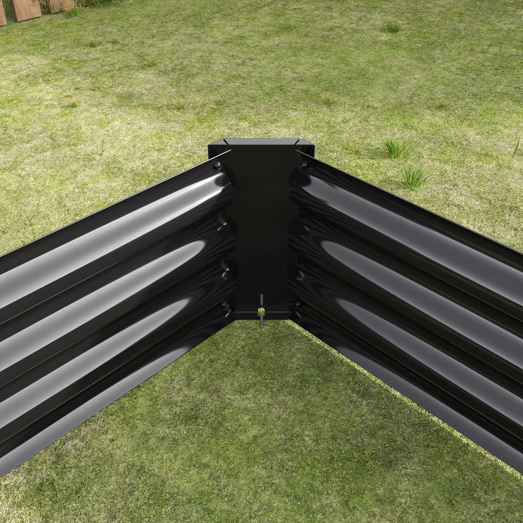 Raised Garden Bed Kit with Anti-Rust Coating - Black