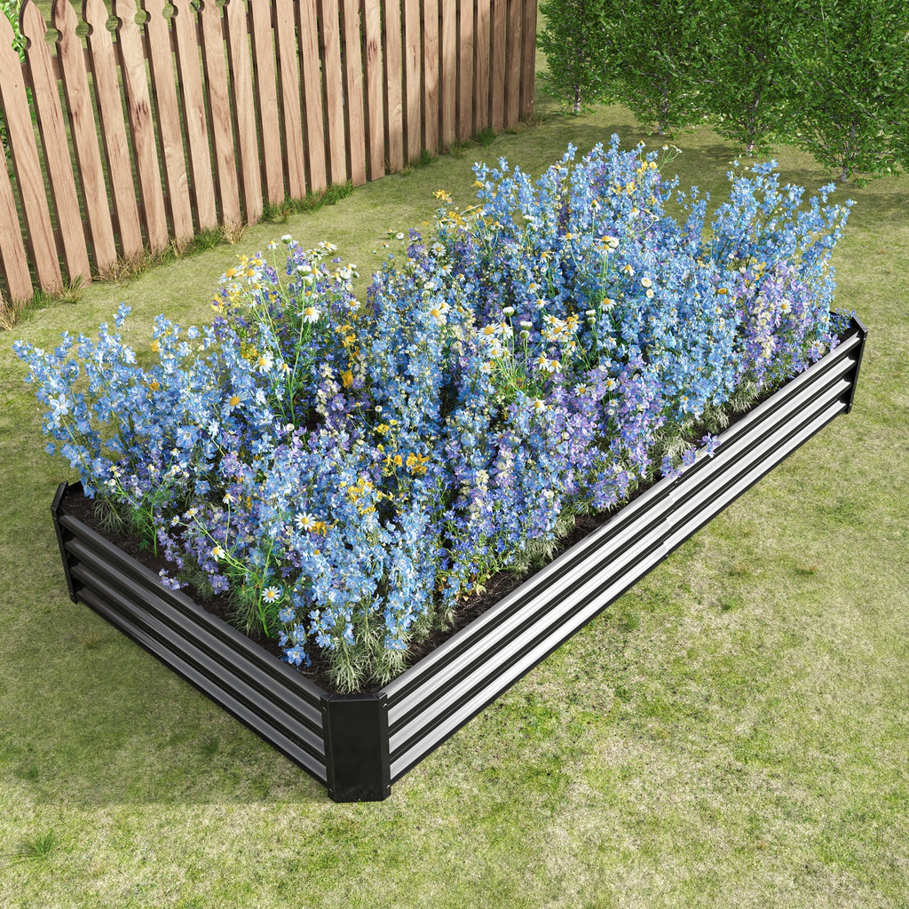 Raised Garden Bed Kit with Anti-Rust Coating - Black