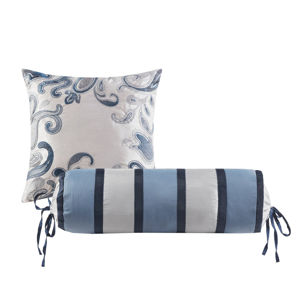12 Piece Comforter Set with Cotton Bed Sheets Navy King