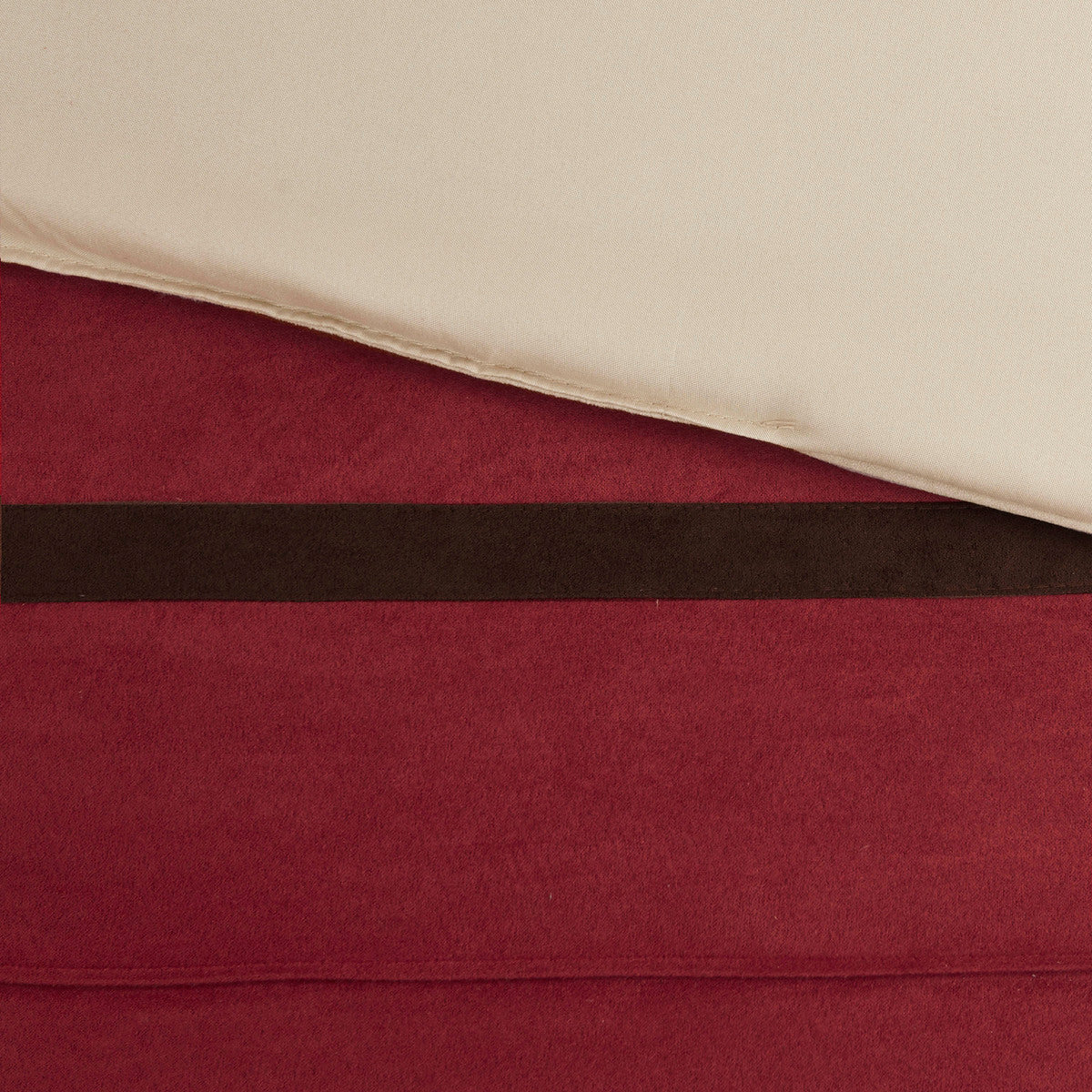 7-Piece Faux Suede Comforter Set with Embroidered Pillows - Red