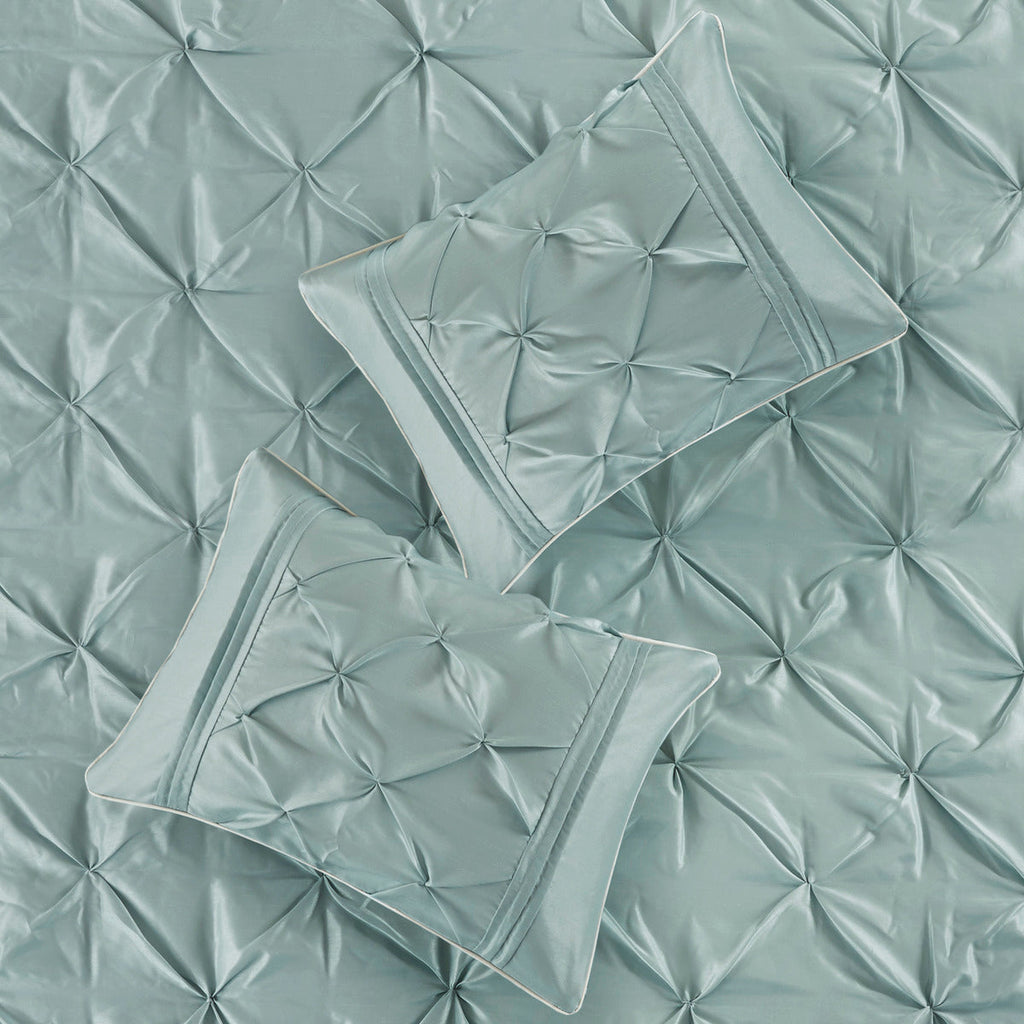 7 Piece Tufted Comforter Set - Seafoam King