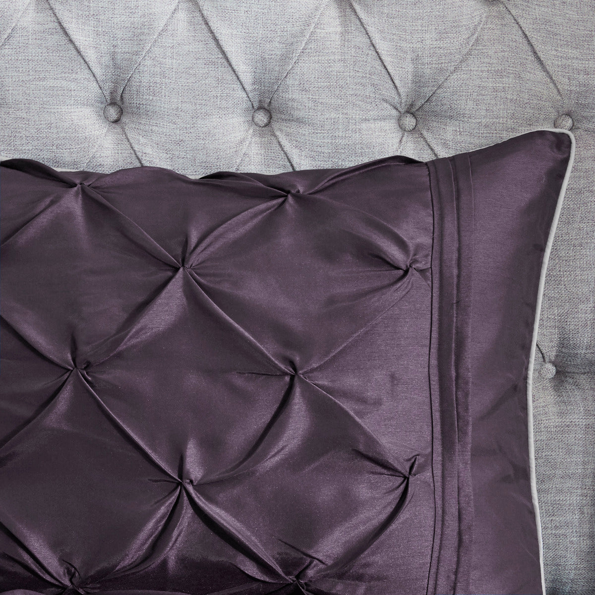 7 Piece Tufted Comforter Set - Plum California King