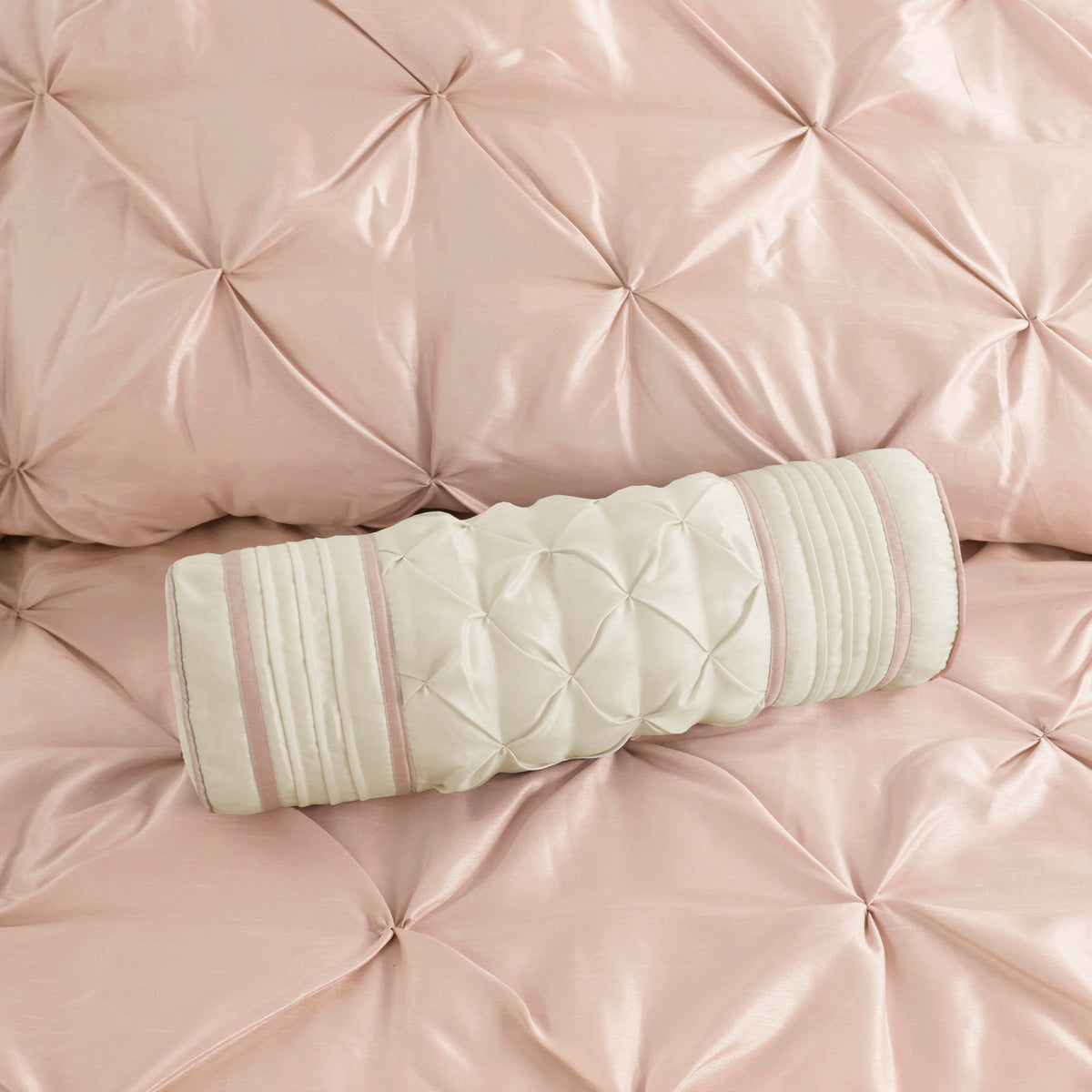 7 Piece Tufted Comforter Set Blush King