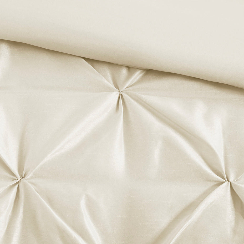 7 Piece Tufted Comforter Set Ivory Queen