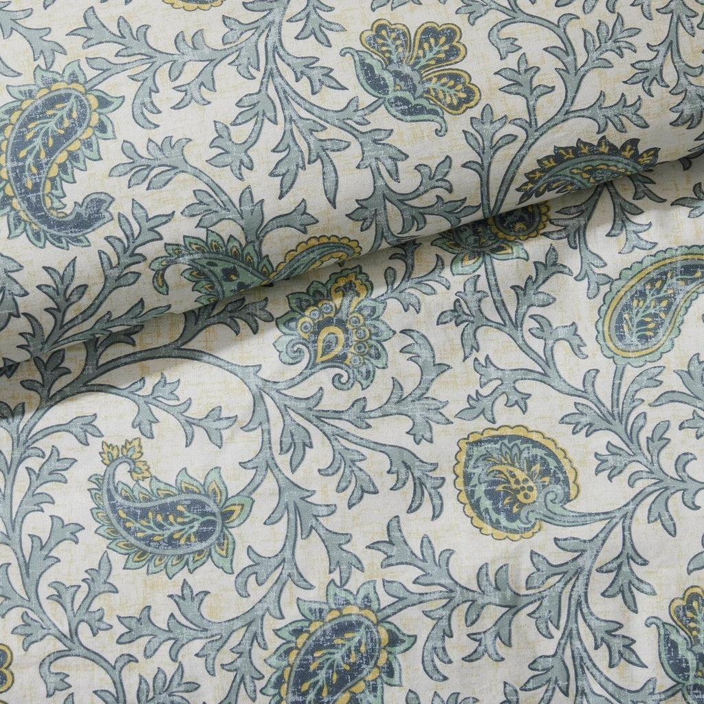 9 Piece Cotton Percale Comforter Set with Decorative Pillows - Aqua