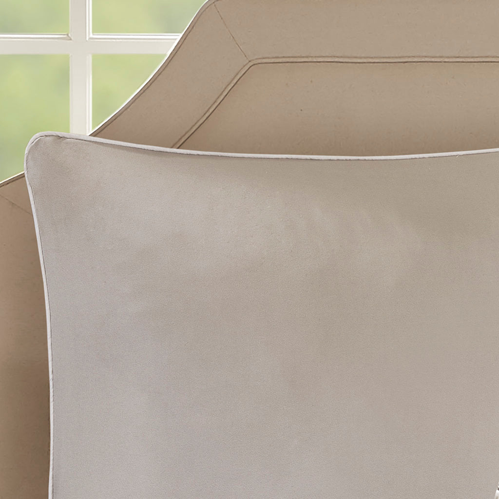 Embroidered 8 Piece Comforter Set with Hypoallergenic Fill - Neutral King