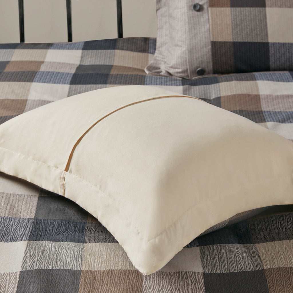 Herringbone Queen Comforter Set with Hypoallergenic Fill - Neutral