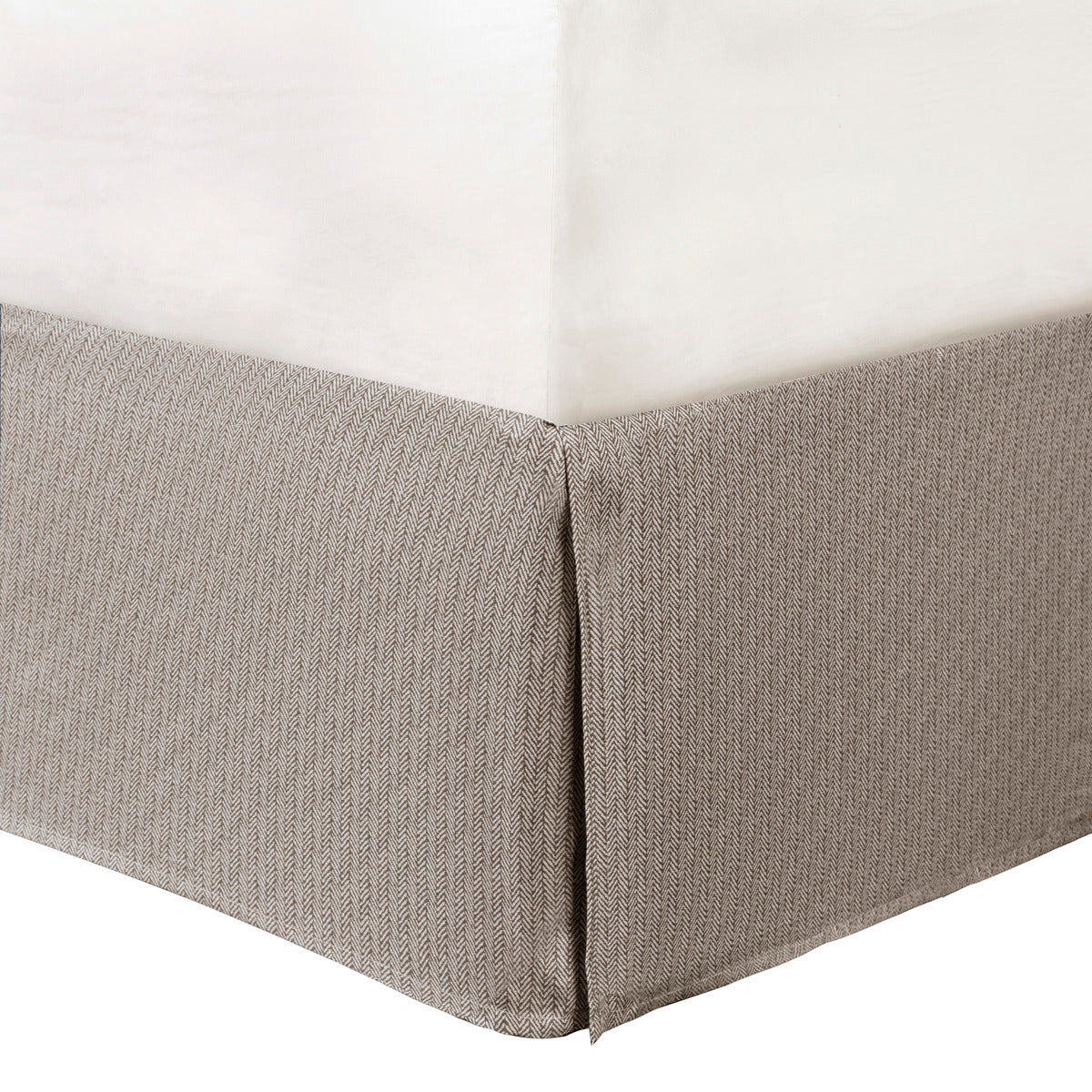 Neutral Herringbone Comforter Set with 15" Drop Bed Skirt - California King