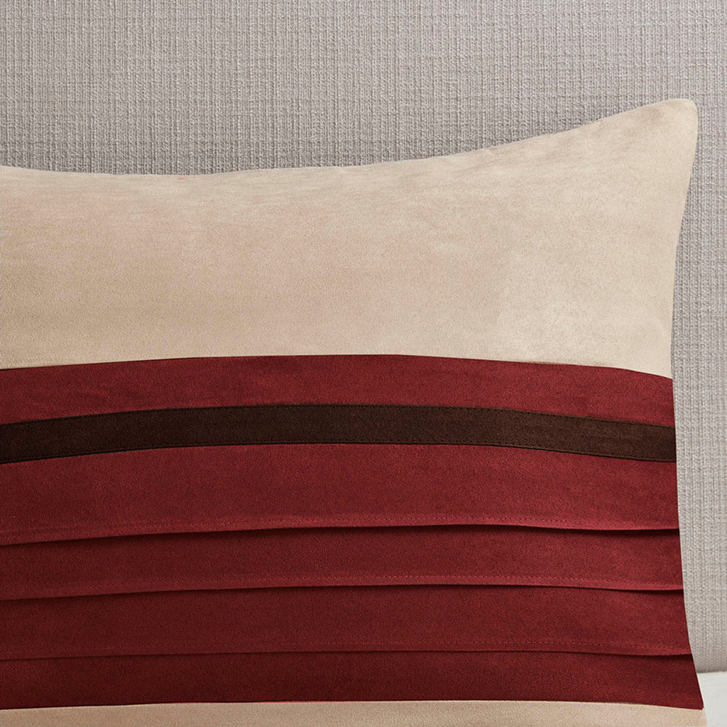 Red Faux Suede Comforter Set with Hypoallergenic Fill - King, 7 Pieces