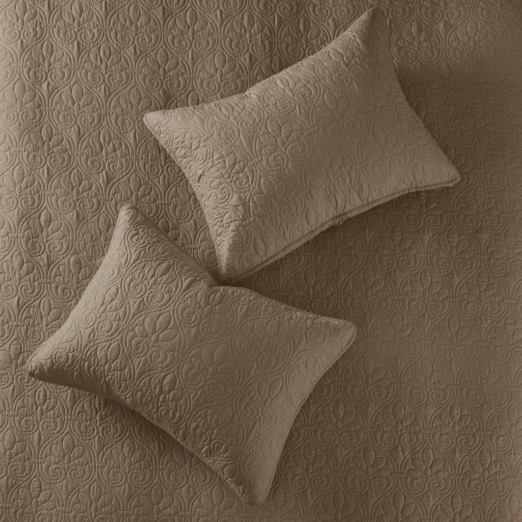 Reversible Quilt Set with Antimicrobial Treatment - Mocha
