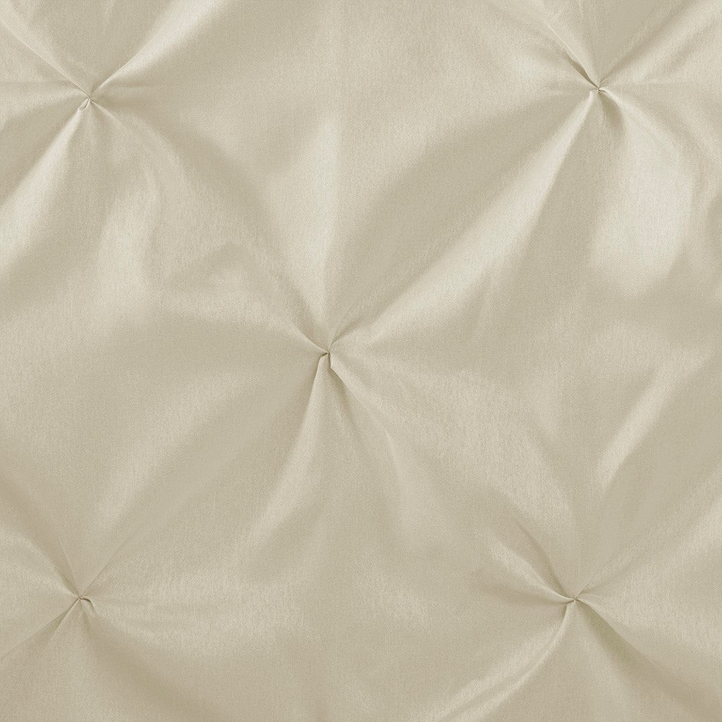 Tufted Semi-Sheer Shower Curtain with Textured Detail - Beige