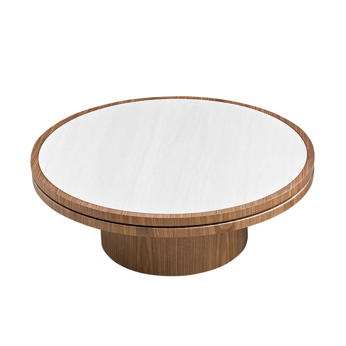 Walnut Coffee Table with Sintered Stone Top - 35.43 Inch