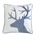 Holiday Reindeer Velvet Accent Pillow with Insert - White and Gray