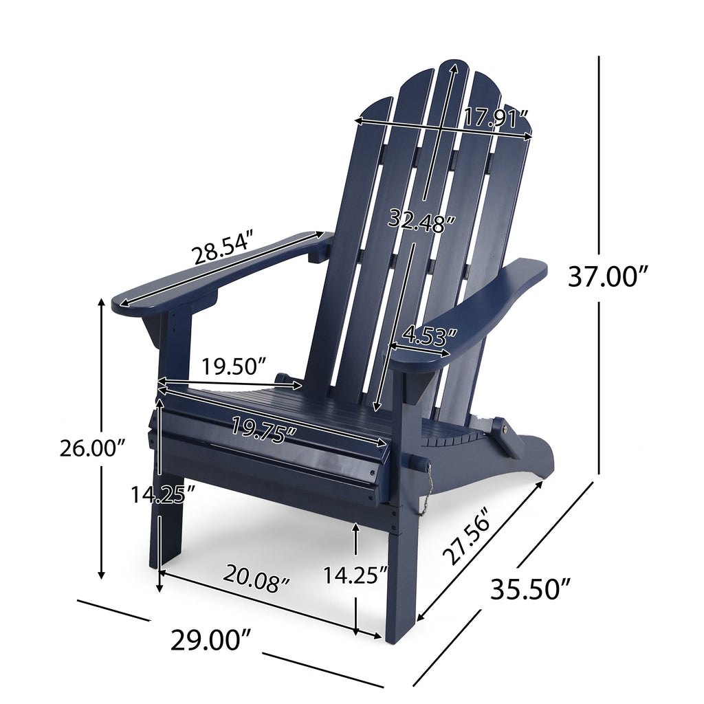Hollywood Foldable Adirondack Chair with Foldable Design - Blue or Dark Grey