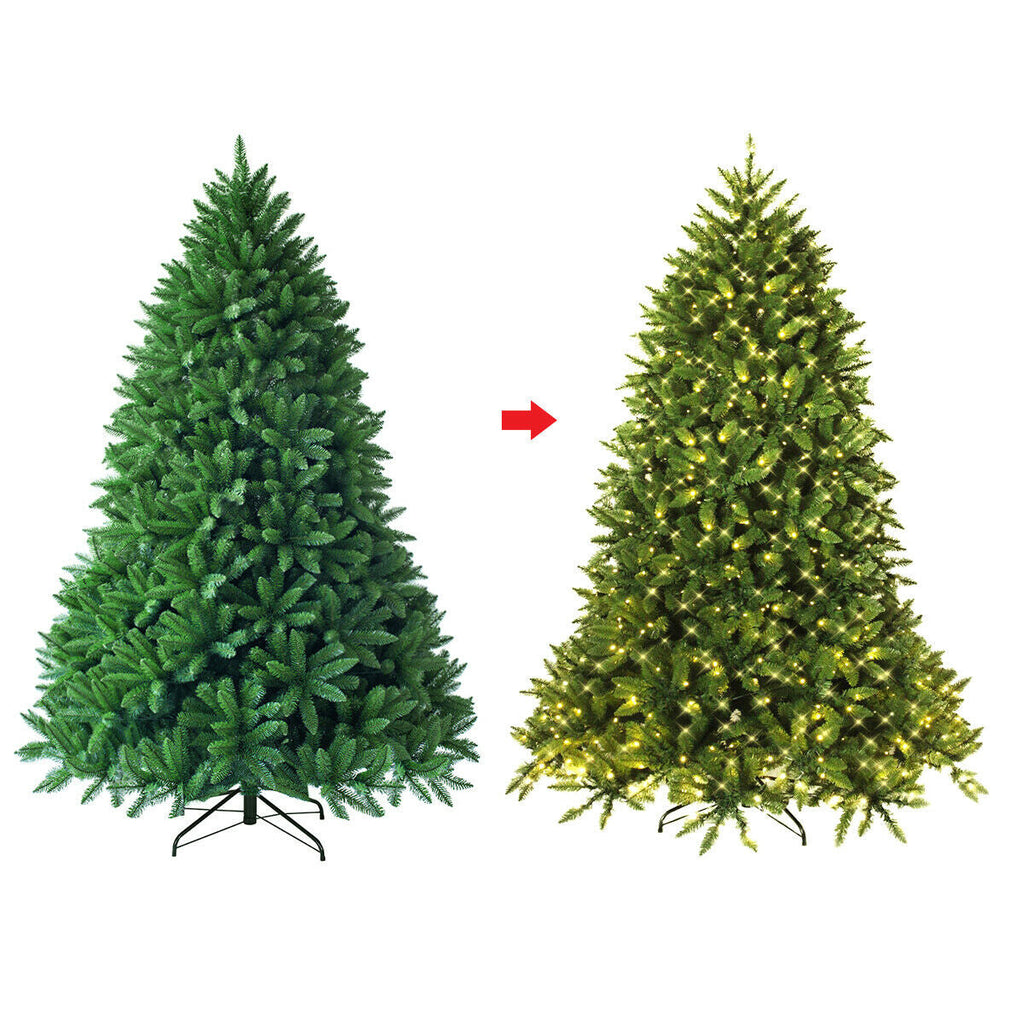 Premium Hinged Artificial Fir Christmas Tree with LED Lights