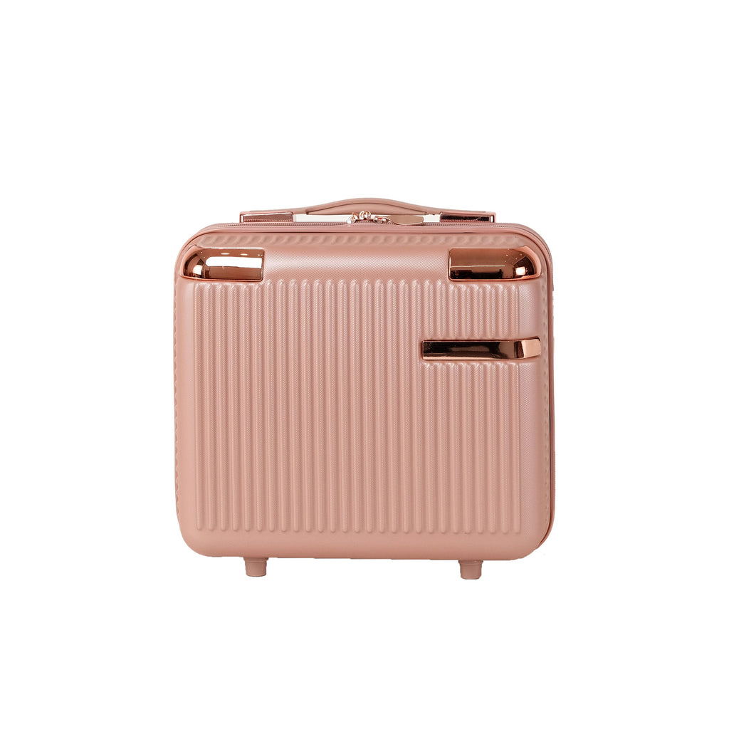 4-Piece Hard ABS Luggage Set with 360° Dual Rotating Wheels - Rose Gold