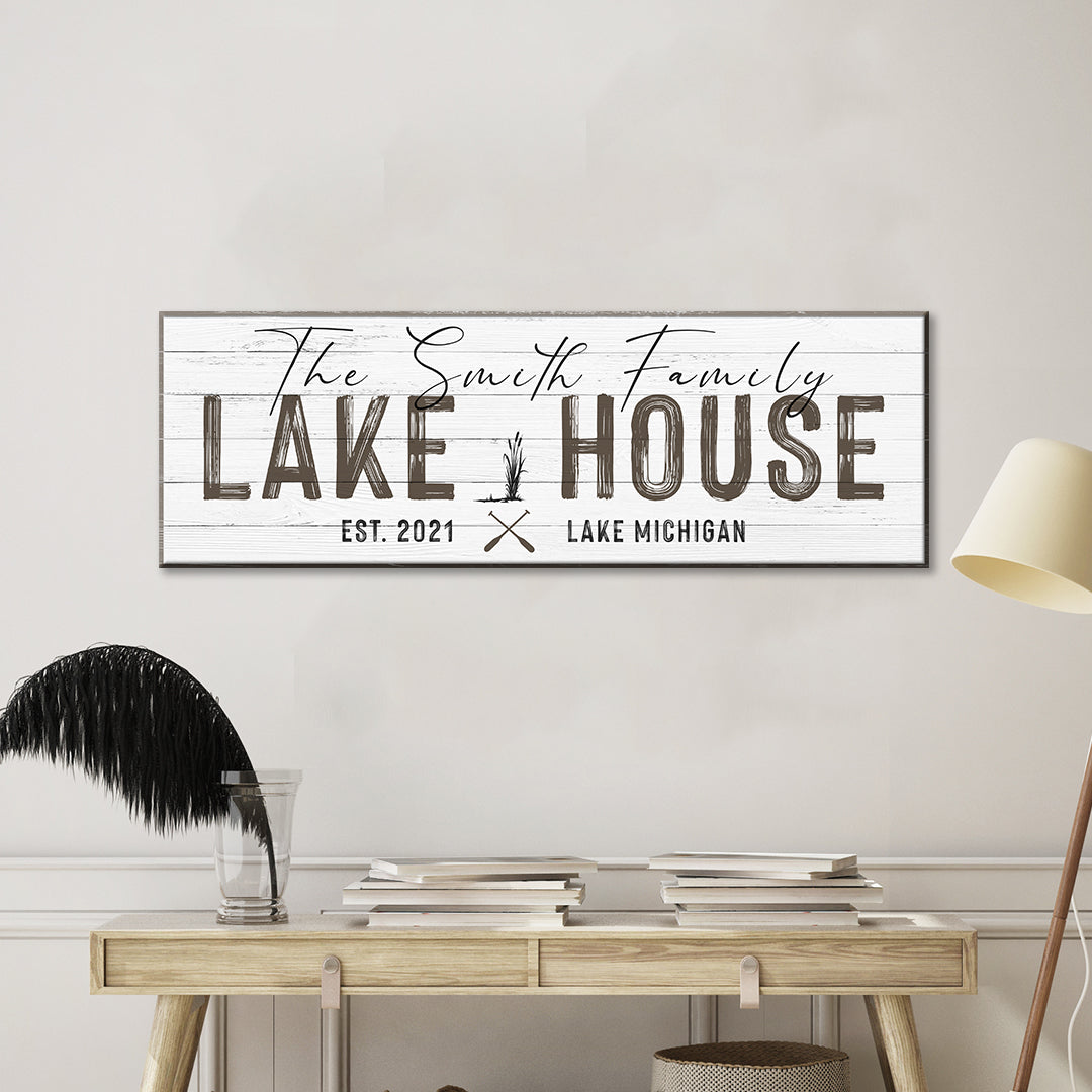 Classic Family Lake House Sign