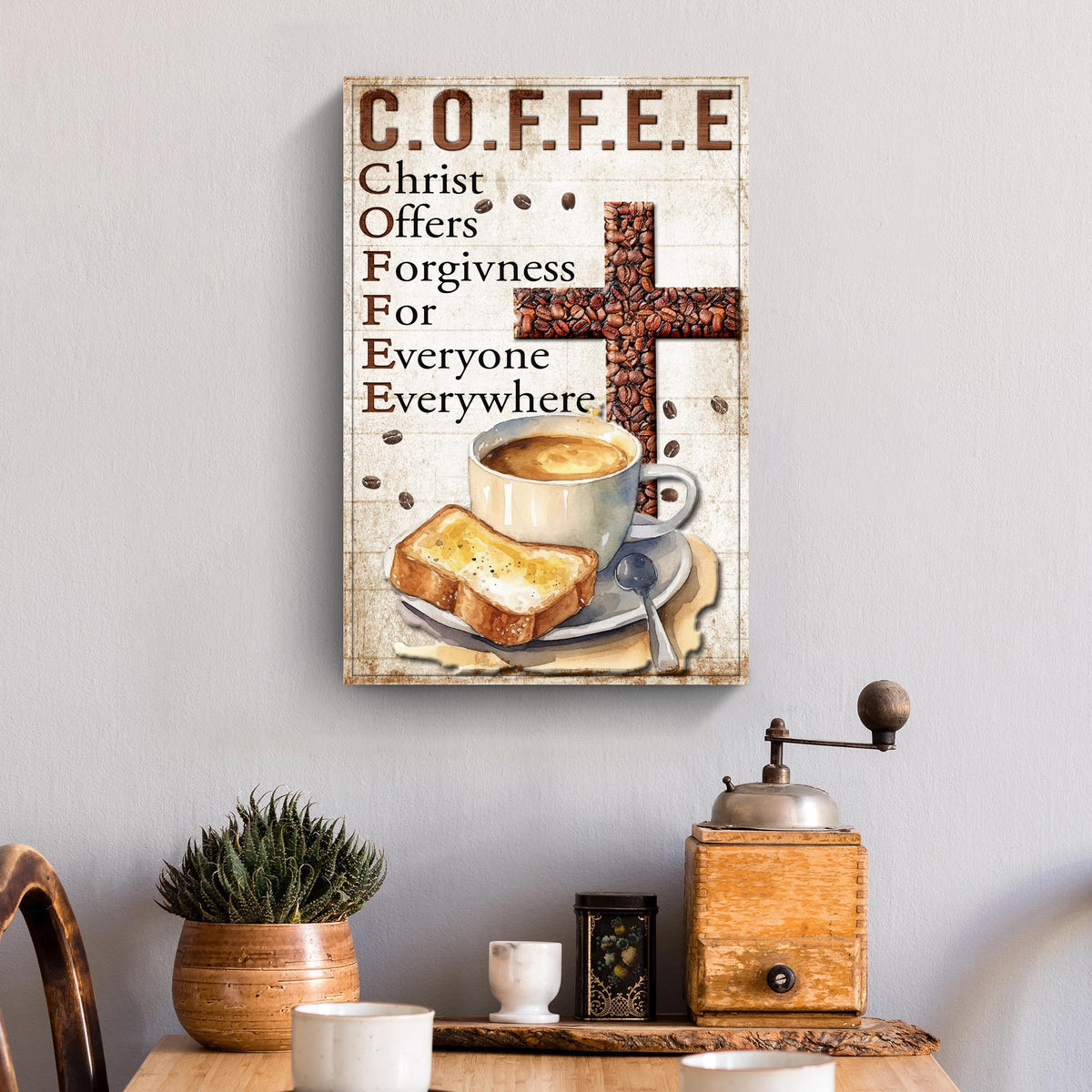 Christ And Coffee Faith Sign IV