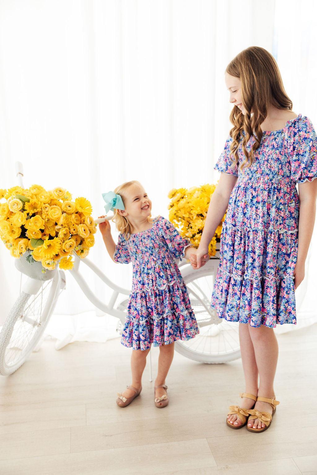 Darling Daisies Smocked Ruffle Dress