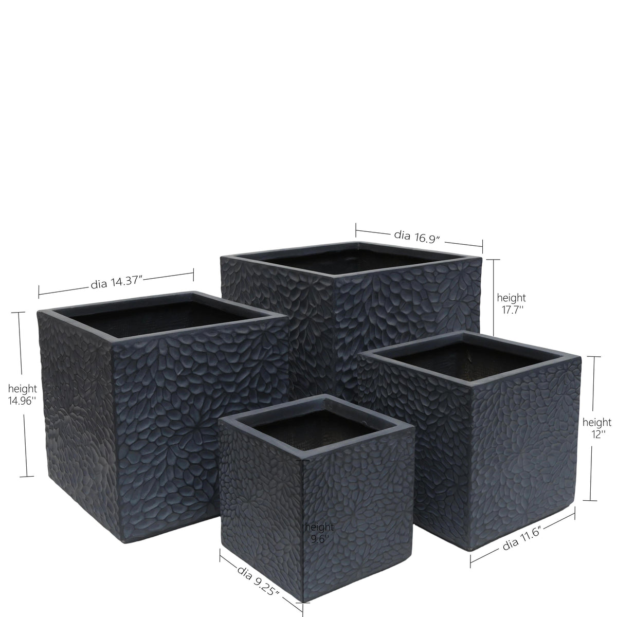 Large Outdoor Indoor Magnesium Oxide Planter Set of 4