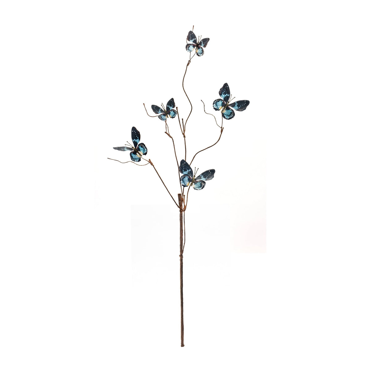 Blue and Black Wire Butterfly Spray (Set of 6)