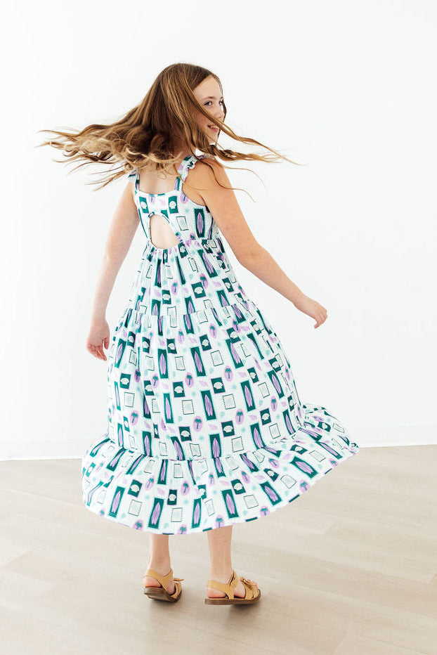 Surfer Girl Ruffle Maxi Dress