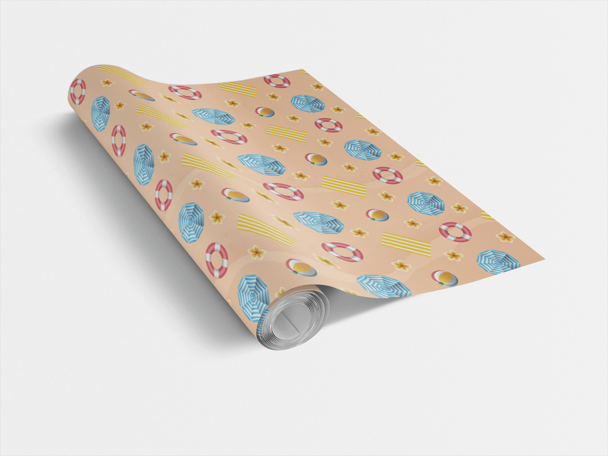 Peachy Beach Day Wrapping Paper