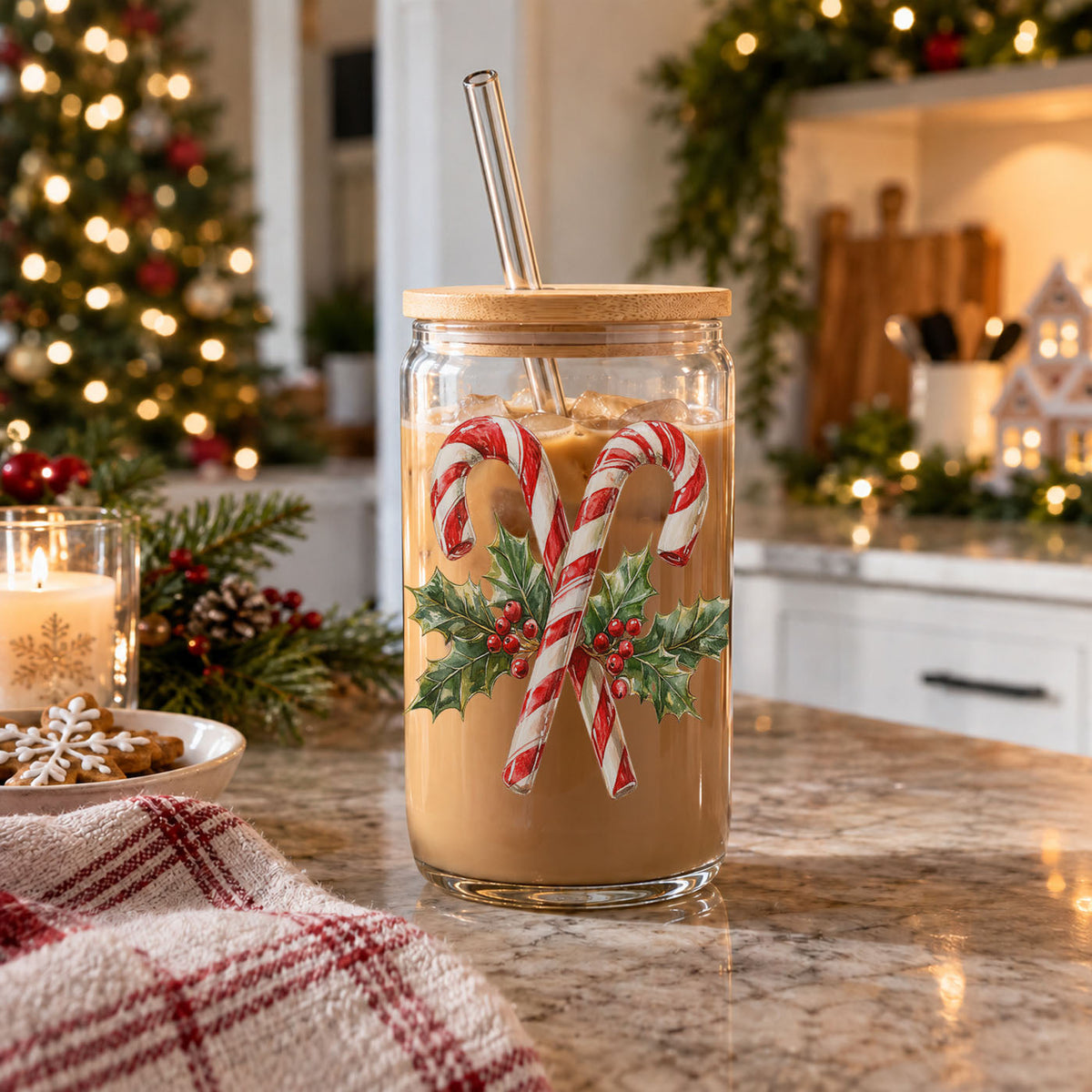 Candy Cane Holly 17oz
